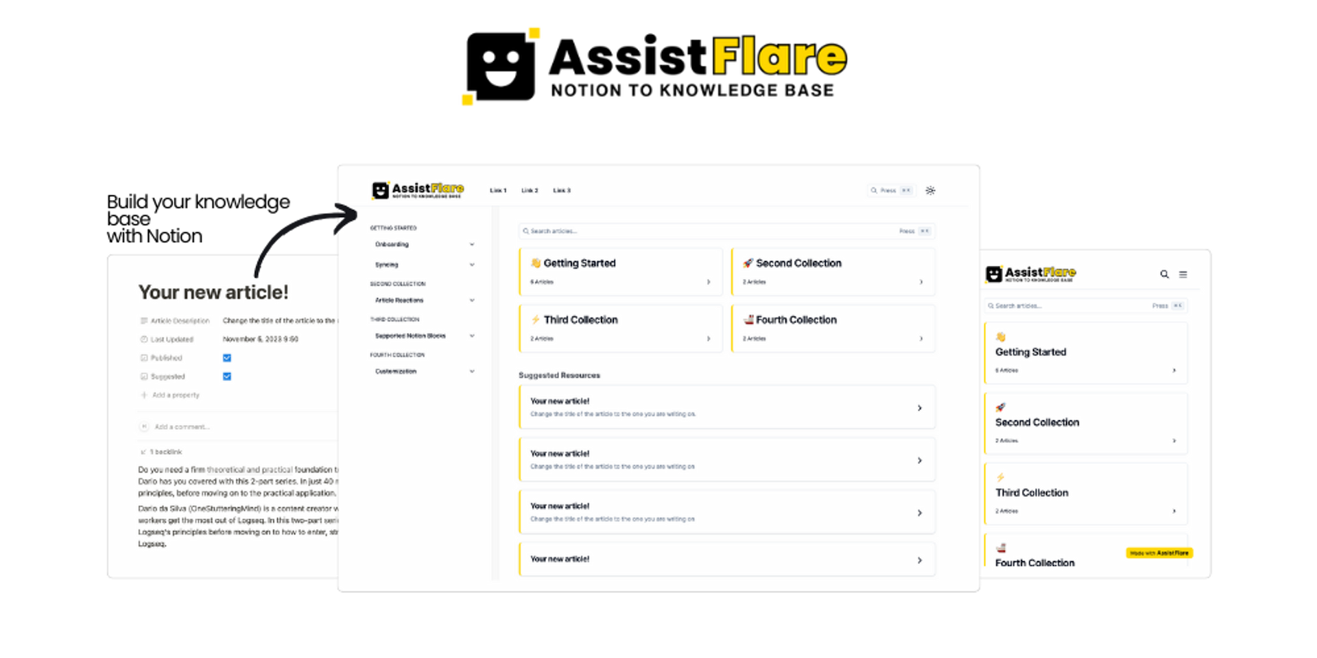 AssistFlare - Build your knowledge base with Notion