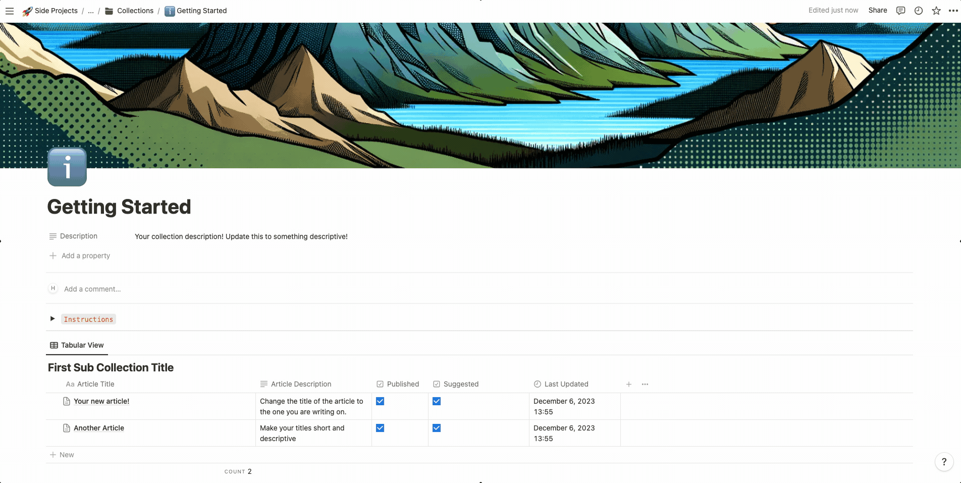 Re-ordering sub collections within a root collection