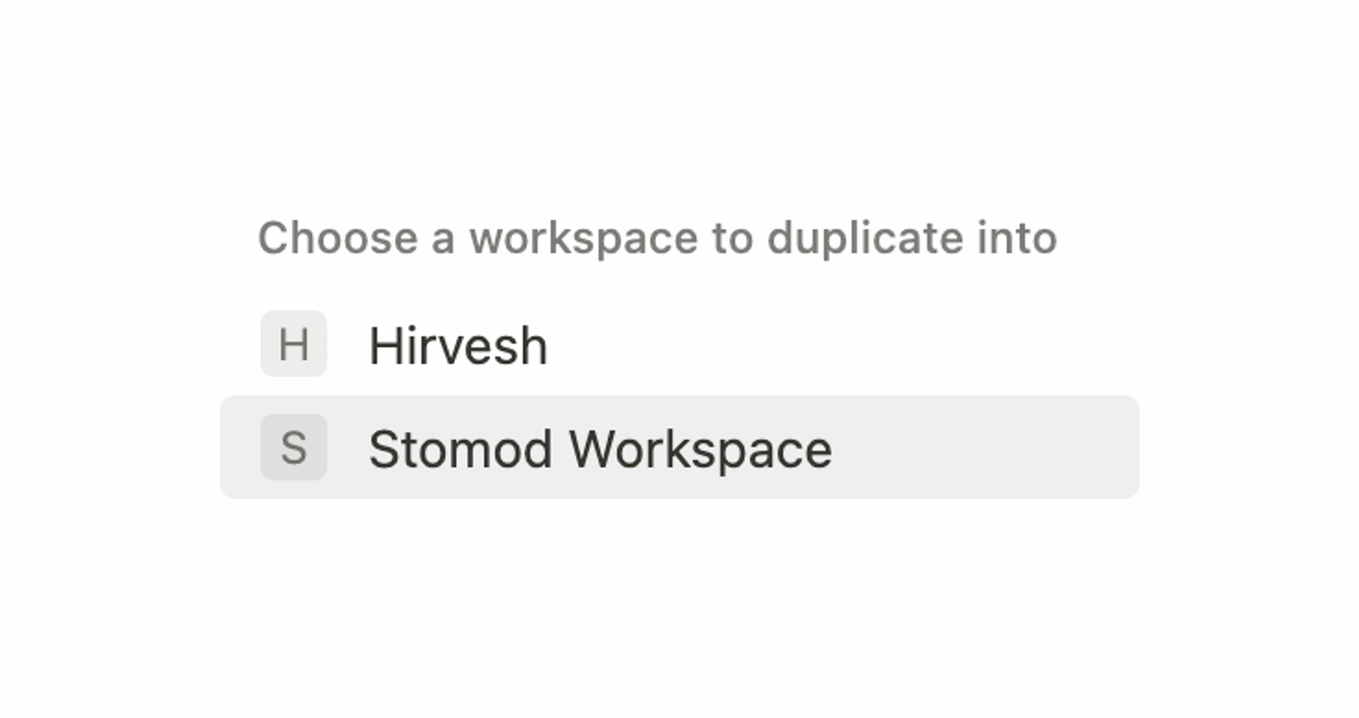 Choose the workspace you want to duplicate the AssistFlare template into if you have multiple workspaces